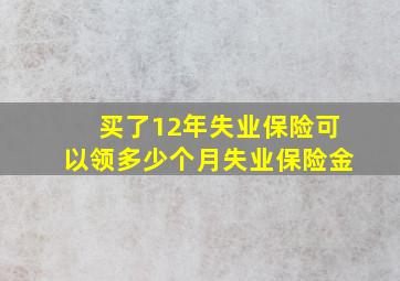 买了12年失业保险可以领多少个月失业保险金