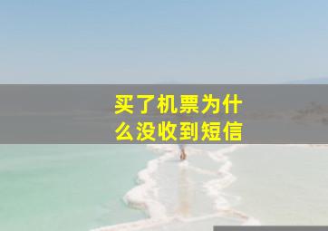 买了机票为什么没收到短信