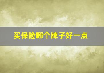 买保险哪个牌子好一点