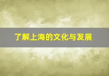 了解上海的文化与发展