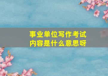 事业单位写作考试内容是什么意思呀