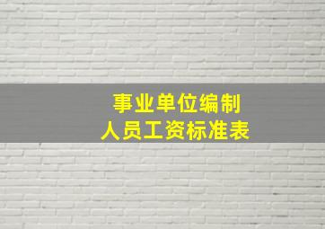 事业单位编制人员工资标准表