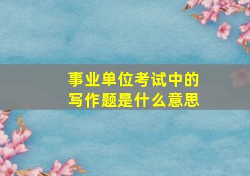 事业单位考试中的写作题是什么意思