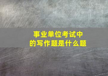 事业单位考试中的写作题是什么题