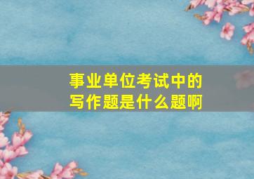 事业单位考试中的写作题是什么题啊