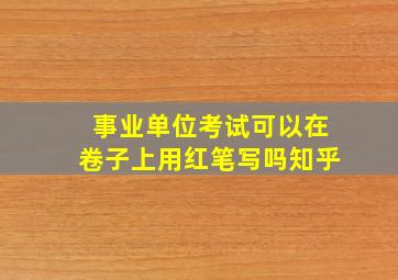 事业单位考试可以在卷子上用红笔写吗知乎