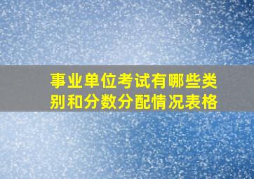 事业单位考试有哪些类别和分数分配情况表格