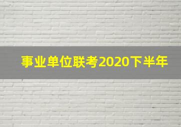 事业单位联考2020下半年