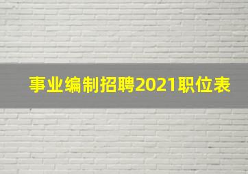 事业编制招聘2021职位表