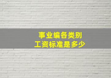 事业编各类别工资标准是多少