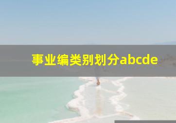 事业编类别划分abcde