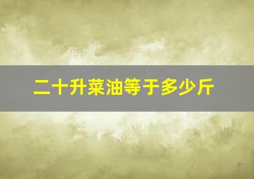 二十升菜油等于多少斤