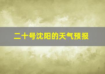 二十号沈阳的天气预报