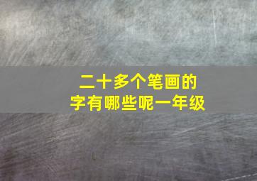 二十多个笔画的字有哪些呢一年级