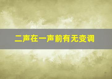 二声在一声前有无变调