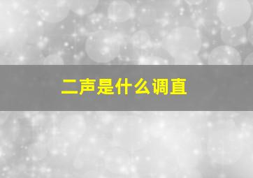 二声是什么调直