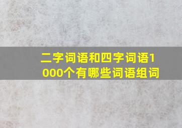 二字词语和四字词语1000个有哪些词语组词