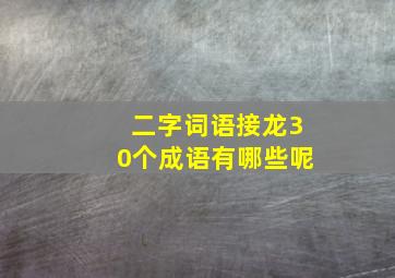 二字词语接龙30个成语有哪些呢