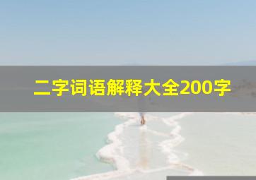 二字词语解释大全200字