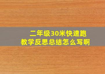 二年级30米快速跑教学反思总结怎么写啊