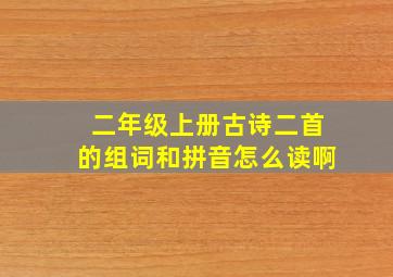 二年级上册古诗二首的组词和拼音怎么读啊