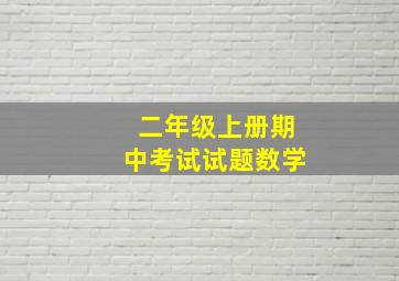 二年级上册期中考试试题数学