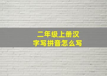 二年级上册汉字写拼音怎么写