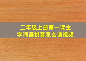 二年级上册第一课生字词语拼音怎么读视频