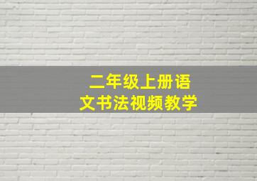 二年级上册语文书法视频教学