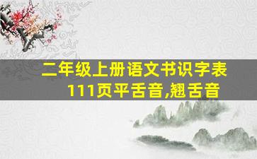 二年级上册语文书识字表111页平舌音,翘舌音