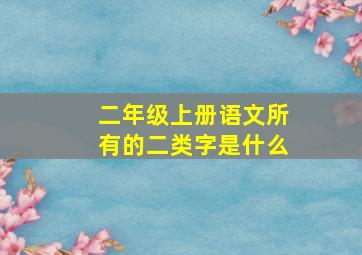 二年级上册语文所有的二类字是什么