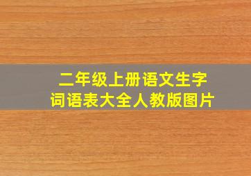 二年级上册语文生字词语表大全人教版图片