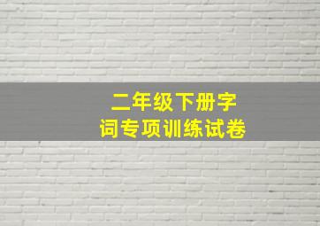 二年级下册字词专项训练试卷