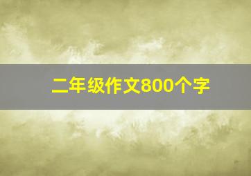 二年级作文800个字