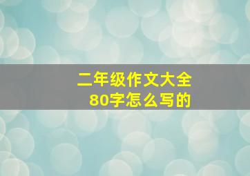 二年级作文大全80字怎么写的