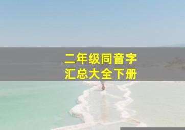 二年级同音字汇总大全下册