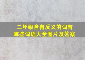 二年级含有反义的词有哪些词语大全图片及答案