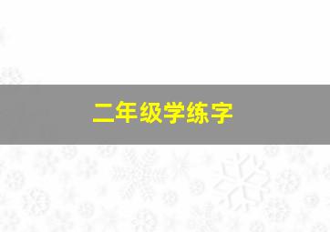 二年级学练字