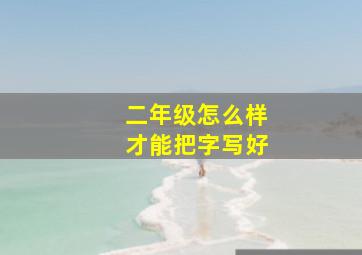 二年级怎么样才能把字写好