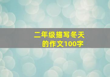 二年级描写冬天的作文100字