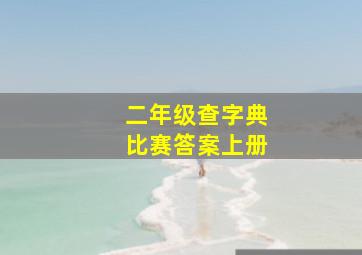 二年级查字典比赛答案上册