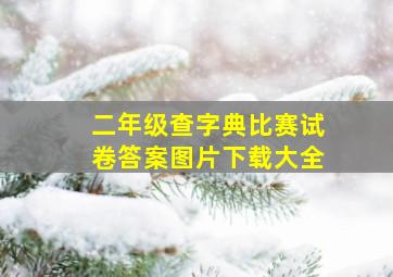 二年级查字典比赛试卷答案图片下载大全