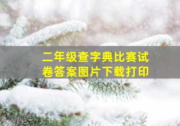 二年级查字典比赛试卷答案图片下载打印