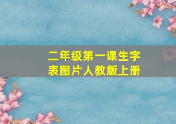 二年级第一课生字表图片人教版上册