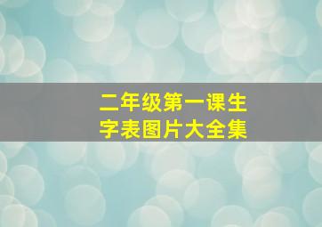 二年级第一课生字表图片大全集