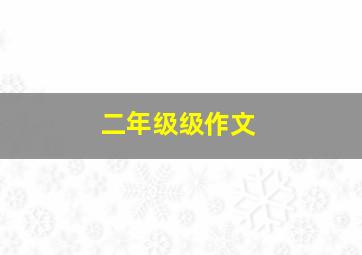 二年级级作文