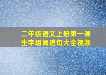 二年级语文上册第一课生字组词造句大全视频