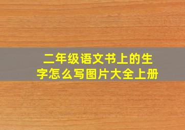 二年级语文书上的生字怎么写图片大全上册