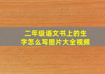 二年级语文书上的生字怎么写图片大全视频