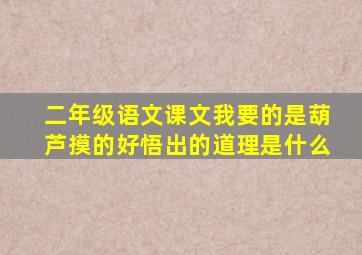 二年级语文课文我要的是葫芦摸的好悟出的道理是什么